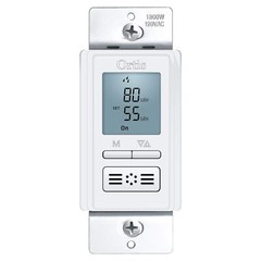 White Automatic Humidity Sensor Fan Switch With Lcd Display For Bathroom