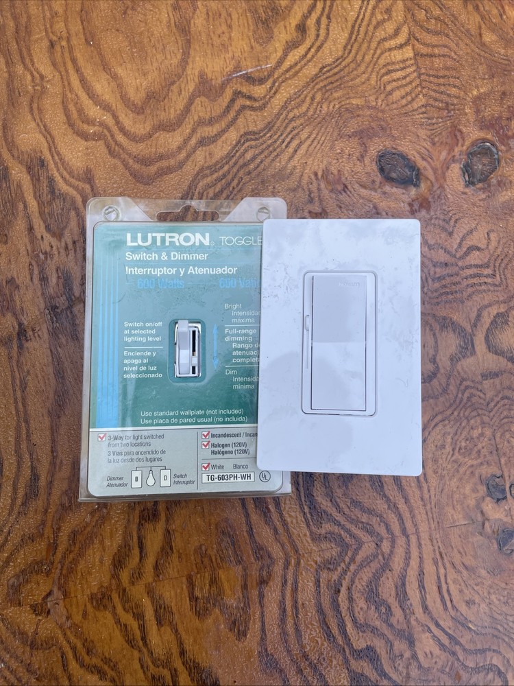 Lutron TG-603PH-WH 3 Way Dimmer Light Toggle Switch White New 600 Watt – New