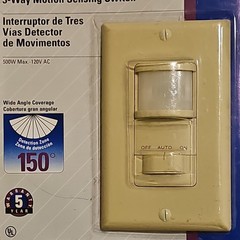 Eagle Electric K6107V Decorator 3-Way Motion Sensor Timer Switch Beige 120V