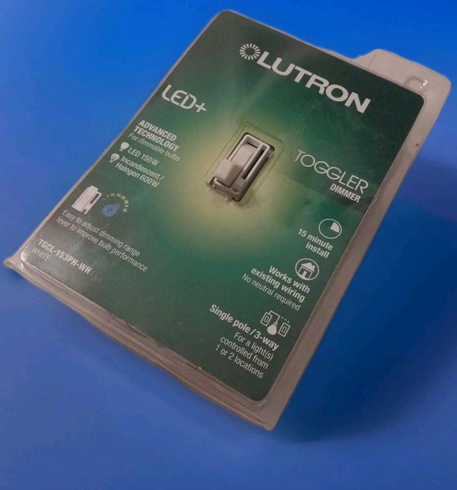 Lutron LED TGCL-153PH-WH Single Pole 3-Way TogglerDimmer White