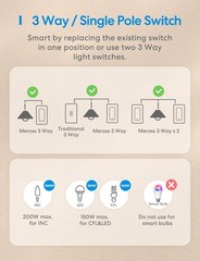 3 Way Smart Switch, Smart Light Switch Supports Apple HomeKit, Siri, Alexa, G…