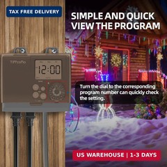 TiFFCOFiO 20A Outdoor Digital Pool Timer Waterproof, Dial Programmable Method, 2