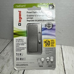 Legrand 3-Way RHCL453PGCCV4 450W Preset Decorator Rocker Dimmer Light Switch