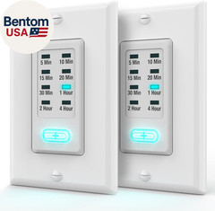 Countdown Light Timer Switch for Bathroom, Heaters, 5-10-30-60 Min, 2-4 Hour Pro