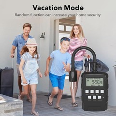 BN-LINK 7 Day Outdoor Heavy Duty Digital Programmable Timer Dual Outlet 8 On/Off