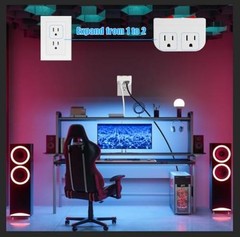 Grounded Outlet with Double ON Off Switch, 1-Pack 1 Pack White