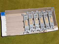 Box of 6 Single Pole Toggle Switch Ivory Leviton 1451-ICP 15A, 120V