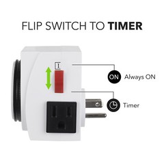 BN-LINK Heavy Duty Mechanical 24 Hour Timer Dual Outlet 3-Prong Accurate Indoor