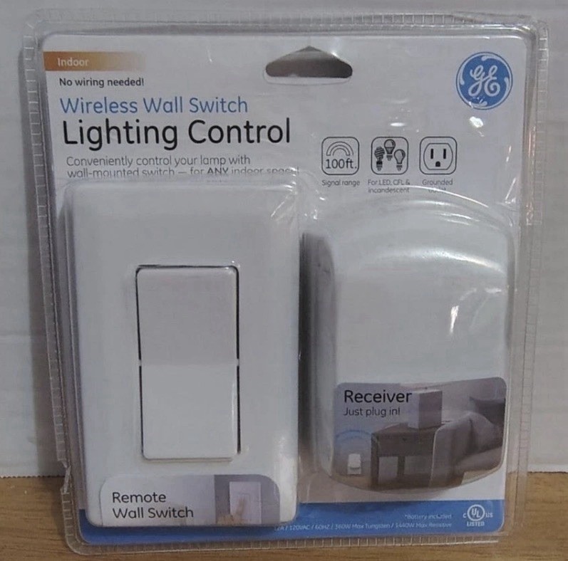 GE Wireless Remote Wall Switch Lighting Control ~ANY Indoor Space 100’