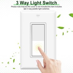 12PCS White 3 Way Rocker Paddle Switch 15A 120/277V UL/CUL Certified Home Use