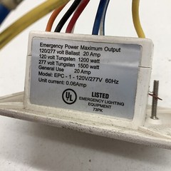 LVS EPC-1-D Emergency Lighting Power Control Switch 20A 60HZ 120/277V