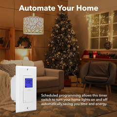 BN-LINK 7 Day Programmable Astronomical Timer Switch for Lights, Dusk to Dawn Li