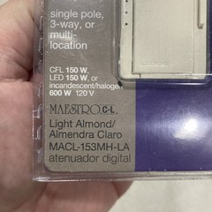 LUTRON MACL-153MH-LA Maestro 3-Way CFL LED Digital Light Dimmer Light Almond -W