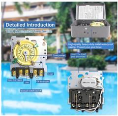 T104 Type 24 Hour Mechanical Timer Switch – 208–277 VAC, DPST, 40A