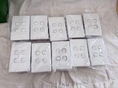 Lot of 10 Jinhang 4 Gang Light Switch Horizontal White Wall Plate NEW