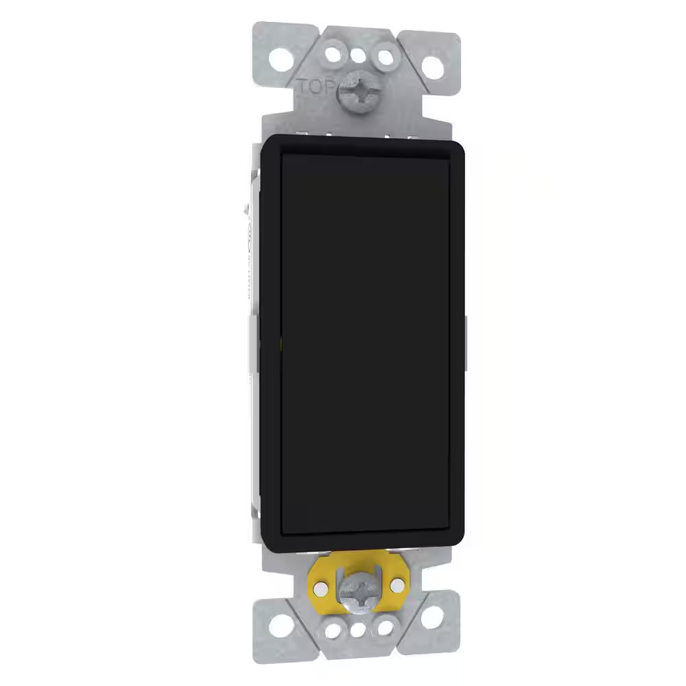 X Series 15 Amp 3-Way Rocker Switch Back Wire Light Switch Matte Black