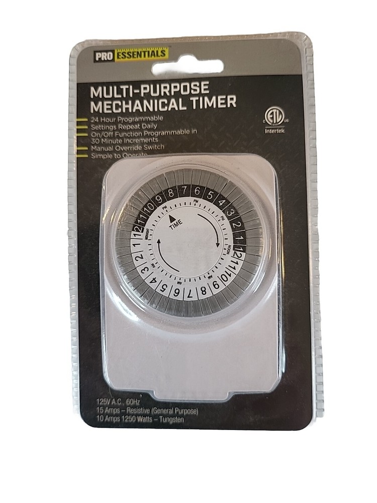 Multi-Purpose Mechanical Timer White And Grey 24 Hour Repeat Daily NEW F34