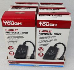 Set Of 6 Hyper Tough Outdoor 1 Outlet Photocell & 24 Hour Timer