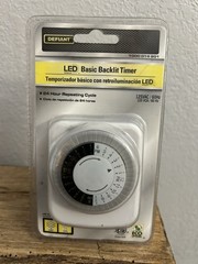Defiant LED Basic Backlit Timer LED CFL 24 Hour Repeat Dial Plug Kitchen Home