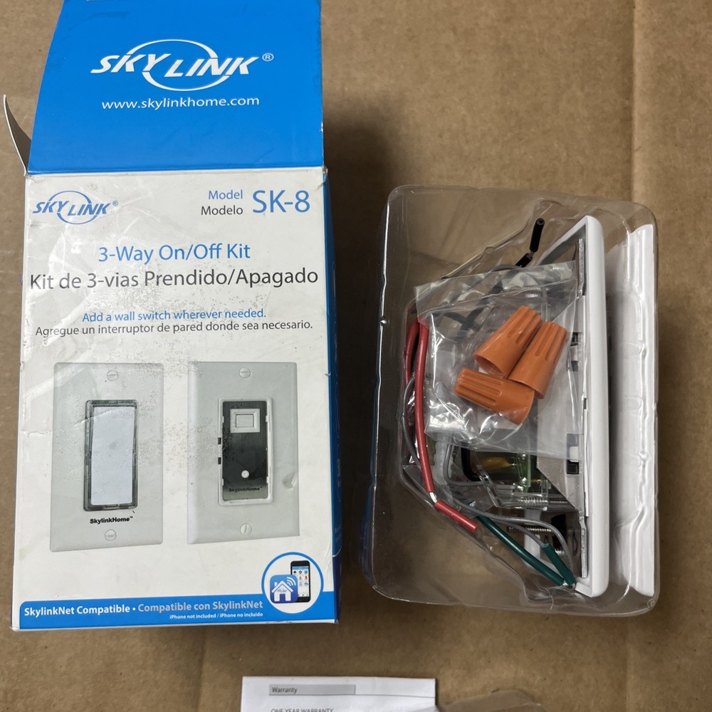 SkyLink Wireless DIY 3-Way On/Off Lighting Control Wall Switch Set -White