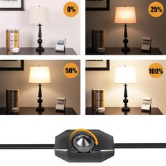 Upgraded UL-Certified 2-Pack Inline Dimmer Switch, Full Range Rotary Cord Swi…