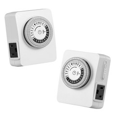 DEWENWILS Plug in Timer for Christmas Lights, 2 Outlets, Energy Saving, 2 Pack