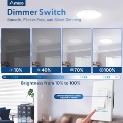 Pack Dimmer Light Switch, Single-Pole or 3-Way Slide Dimmer 3Way 6 White