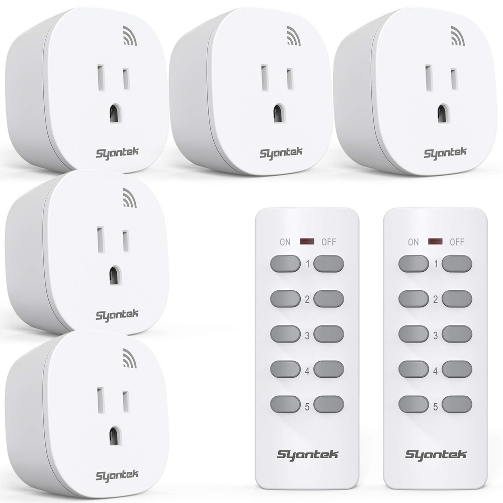 Syantek Remote Control Outlet Wireless Light Switch for Household Appliances, Ex