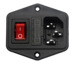 10A 250V AC Rocker Switch Power Socket 3 Pin IEC320 C14 Inlet Module Plug Fus…