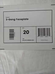 NEW 💥DEAKO (20-Pk) 3-Gang Faceplate DS-FP3Y-WHWH-UCX
