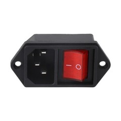Robust IEC Connector Socket with Red Switch and Fuse Efficient Power Solution