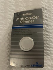 LEVITON 6681 SINGLE POLE PUSH ON/OFF DIMMER HOUSE WIRING 600W-120V AC IVORY NEW