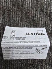 Leviton 5640-T 20 Amp, 120/277 Volt, Decora 3-Way / 3-Way AC Combination Switch