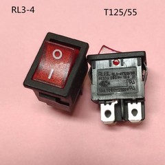 New Red lamp RLEIL RL3-4 T125/55 6A 250V 4Pins 2 Positions Rocker switch