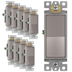 Elite Series Decorator Rocker Light Switch, 15A 120V/277V, Gloss Finish, Sing…