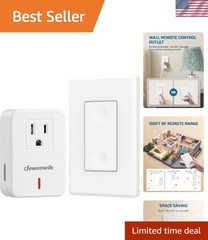 Remote Control Outlet Wireless Wall Mounted Light Switch, Electrical Plug in …