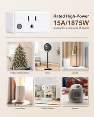 Remote Control Outlet, 200FT Long Range Wireless Light Switch, Mini Electrical O