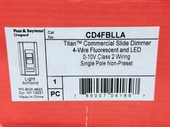 NEW Pass & Seymour Legrand CD4FBLLA Commercial Slide Fluorescent/LED Dimmer