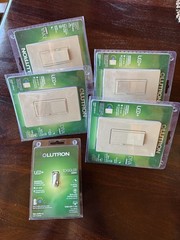 Lutron LED+ Dimmers, DIVA style, single pole or 3-way, Set of 5