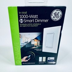 GE In-Wall EZ Smart Dimmer Z-Wave 1000-Watt White & Almond Covers ZW3006