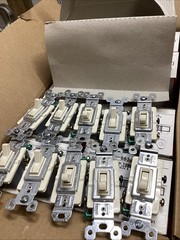 (10) P&S Light Almond ReSidential Toggle Wall Light Switches 3-Way 15A 663-LAG