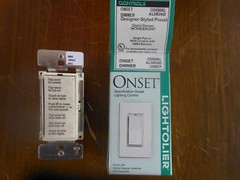 New Lightolier Onset Remote Multi-Location Dimmer Model OSR3AL In Almond