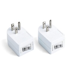 Uninex PS27 Grounded Outlet On/Off Power Switch with Amber 2pack, White