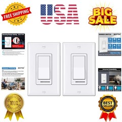 2 Pack Dimmer Light Switch, Universal Lighting Control, Single Pole or 3 Way,…