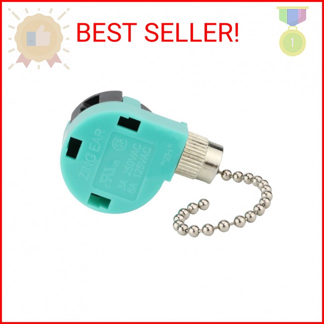 Ceiling Fan Switch 3 Speed 4 Wire Zing Ear ZE 268S6 Pull Chain Switch Control Re