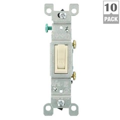 15 Amp Single-pole Switch, (10-pack) | Leviton Switches Ac/ca of Light almond