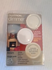 LUTRON ROTARY FAN CONTROL SWITCH FSQ-2FH-DK IVORY & WHITE KNOBS – 1.5 AMP
