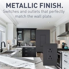 Legrand Radiant TM873GCC10 15 Amp Rocker Wall Switch 3Way Graphite 1 PCS