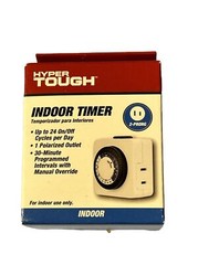 Hyper Tough 24-Hour Mechanical Outlet Timer Daily use, 2 prong 15 amp Intertek