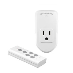Wireless Remote Control Plug Socket, 100ft Range, 10A 1200W, White